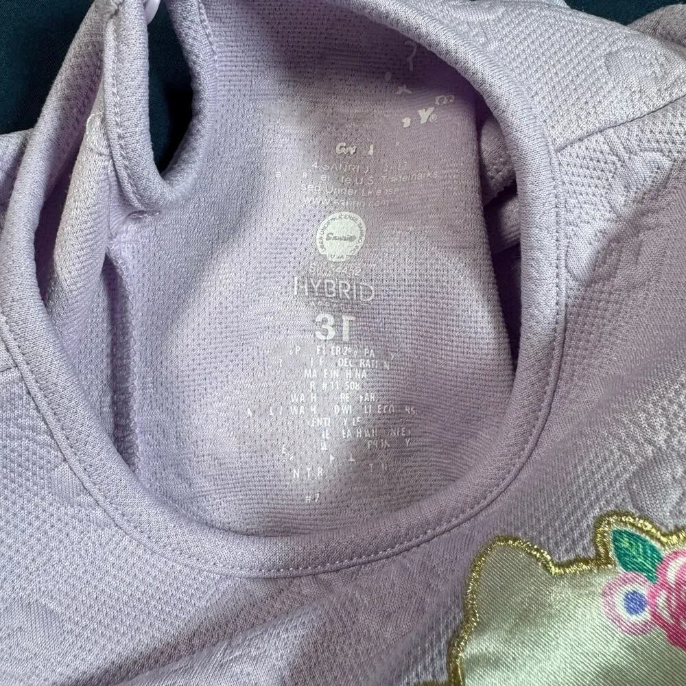 Hello Kitty Girls 3T Lavender Textured Flutter Sleeve Dress